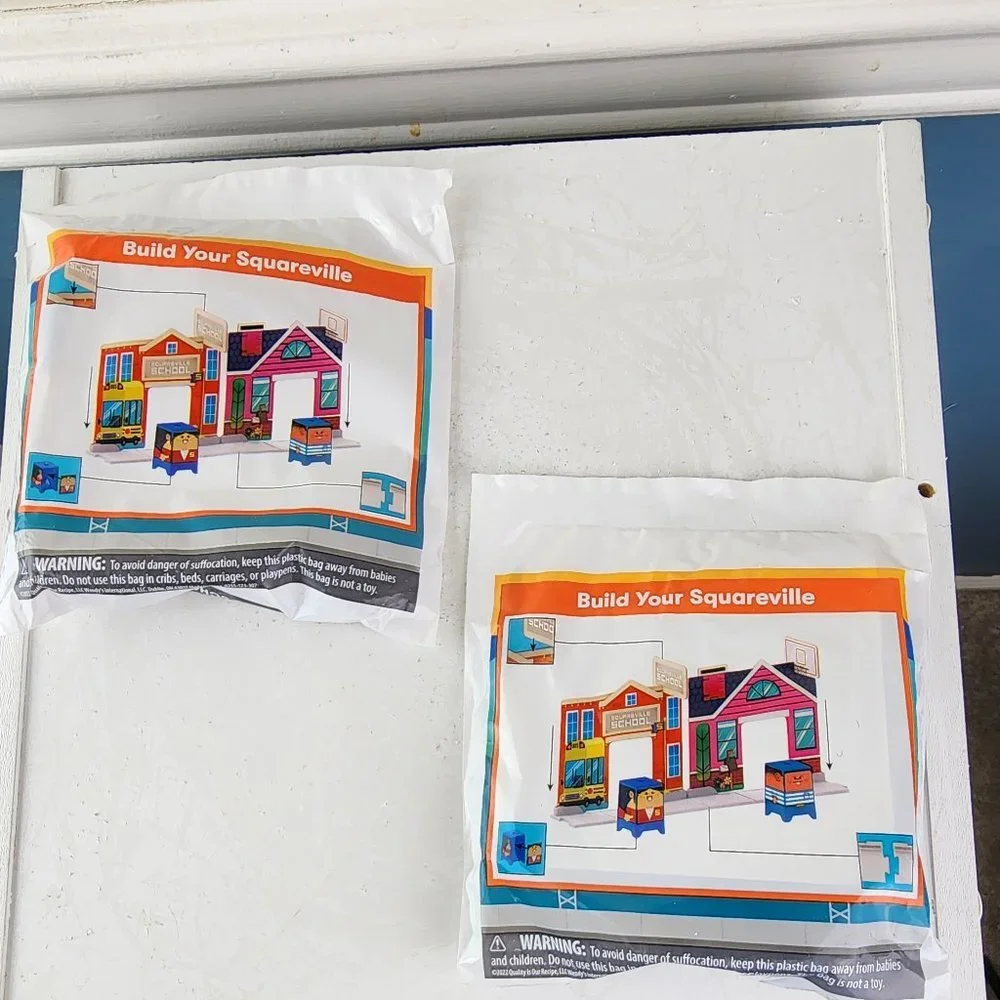 Squareville Heroes Wendy's Home & School Kids Meal Toys NWT